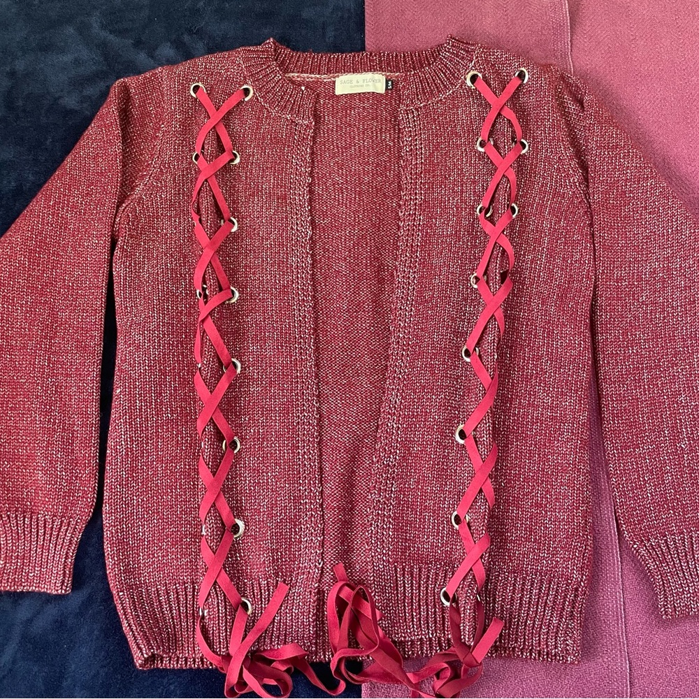 Ruby Ruche-Tie Cardigan Sweater - Picture 10 of 17